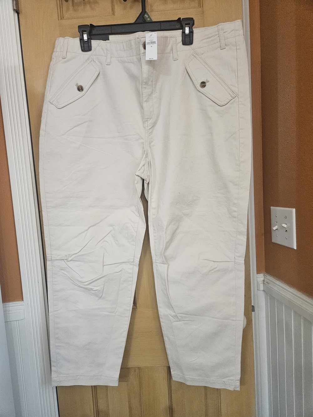 Banana Republic Women's Classic Cotton Twill Pants in Cream